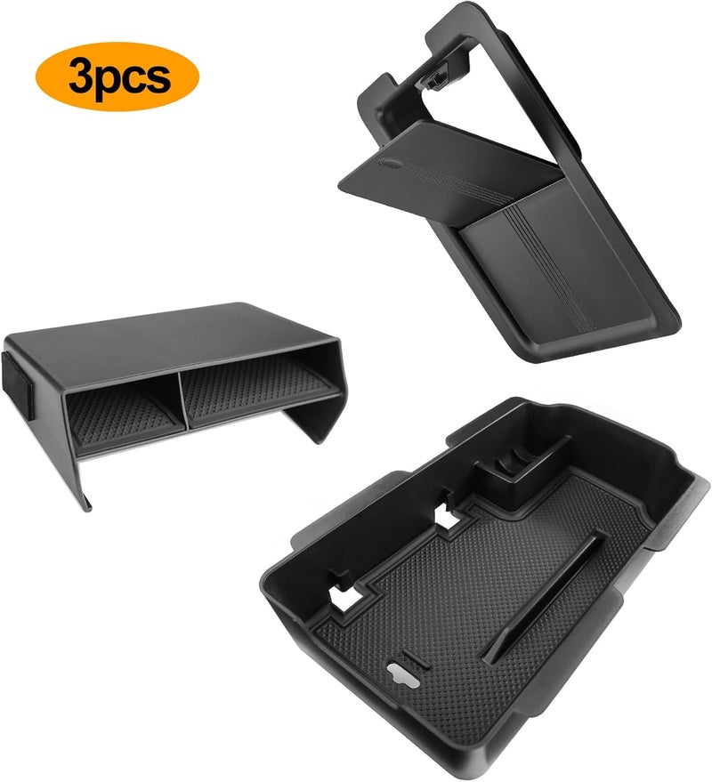 Thenice Center Console Organizer Armrest Box Tray Glovebox Hidden Storage Compartment Compatible with Honda Civic 2022 2023 2024 2025 2026 Accessories -3PCS - Image 5